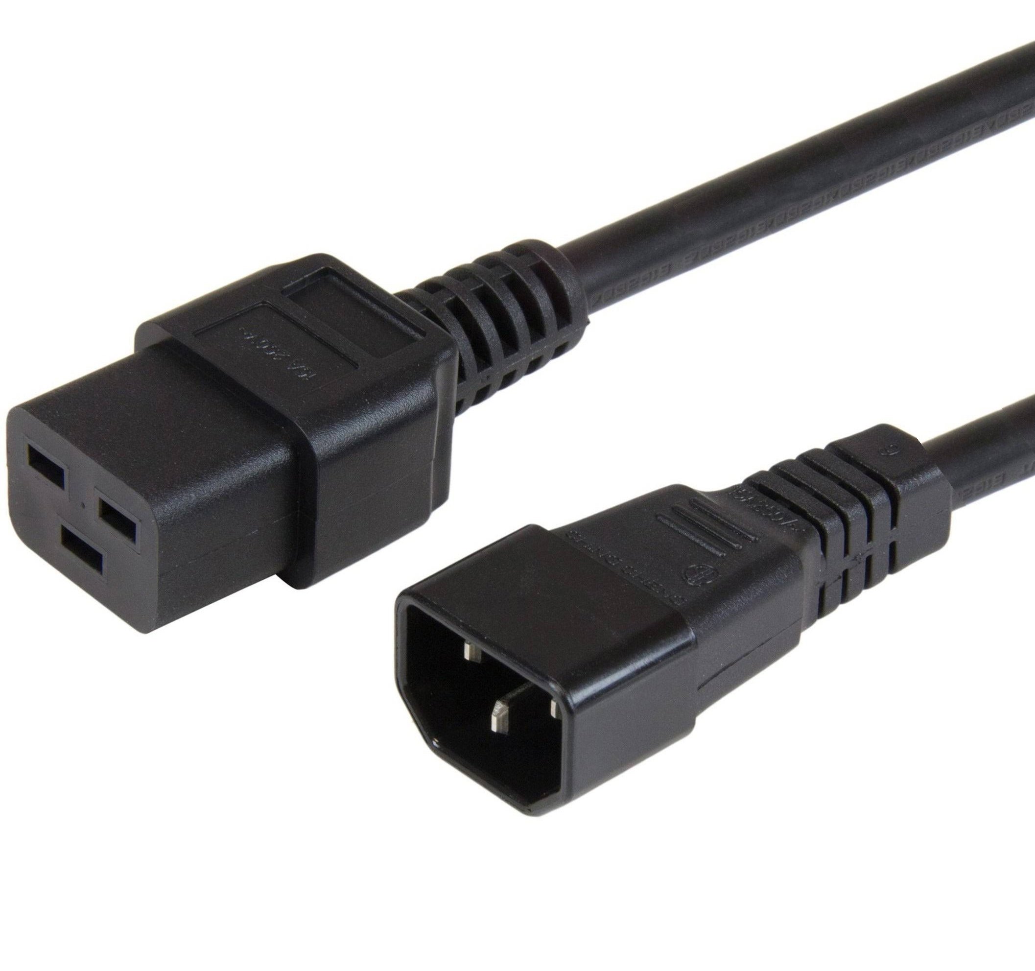 Cavo alimentazione C19 F a C14 M 2m nero