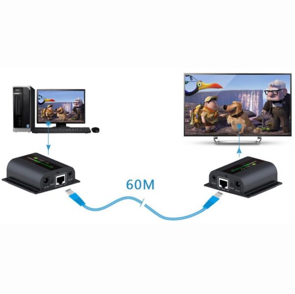 Extender Splitter HDMI con IR su Cavo Cat. 6 fino a 60m - immagine 5