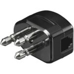 Spina tripolare con RJ11 Nera