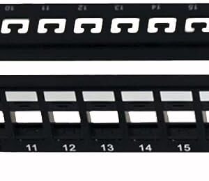 Pannello Patch Modulare Senza Frutti 24 Posti 1U Nero