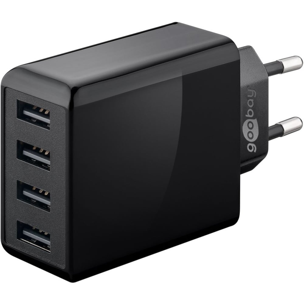 Caricatore da Muro USB a 4 vie 30W Nero