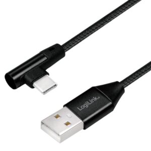 Cavo HighSpeed USB-C™ Maschio Angolato/USB-A Maschio Dritto 1m Nero