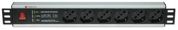 Multipresa 6 Posti Rack 19'' con Protezione e Interruttore Spina Italiana 1,5U - immagine 4