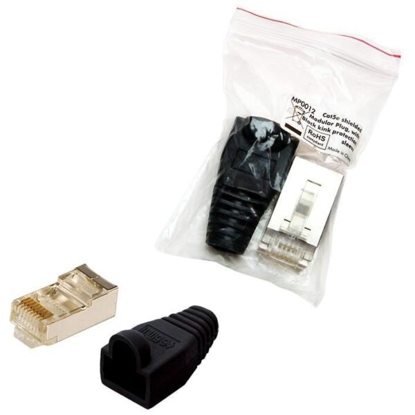 Plug Copriconnettore Cat.5E RJ45 Cavo Schermato 100pz Nero - immagine 4