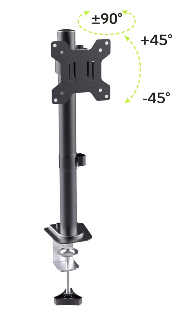 Supporto da Scrivania con Morsetto per Monitor 13-32'' Braccio Corto Inclinabile - immagine 4