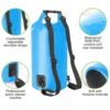Sacca Impermeabile 20L Dry Bag con Tracolla Regolabile Azzurro - immagine 4