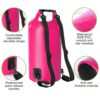 Sacca Impermeabile 20L Dry Bag con Tracolla Regolabile Fucsia - immagine 4