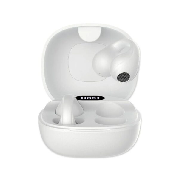 Cuffie Auricolari Wireless Aperte OWS con Custodia Smart Touch Screen LCD Bianco - immagine 4