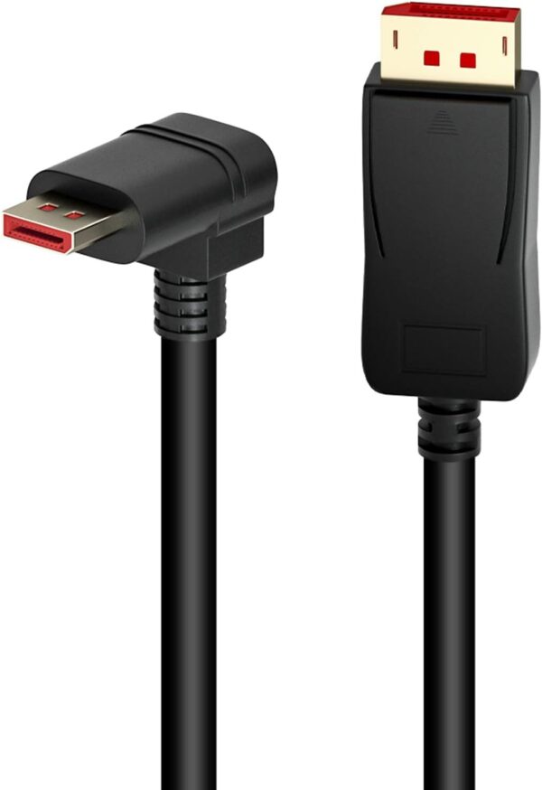 Cavo Audio/Video DisplayPort 1.4 8K M/M Angolato 90° 1m Nero - immagine 4