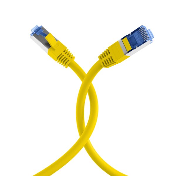 Cavo di Rete Patch in Rame Cat.6A S/FTP TPE Cat.7 Ultraflex Giallo 0,5m - immagine 4