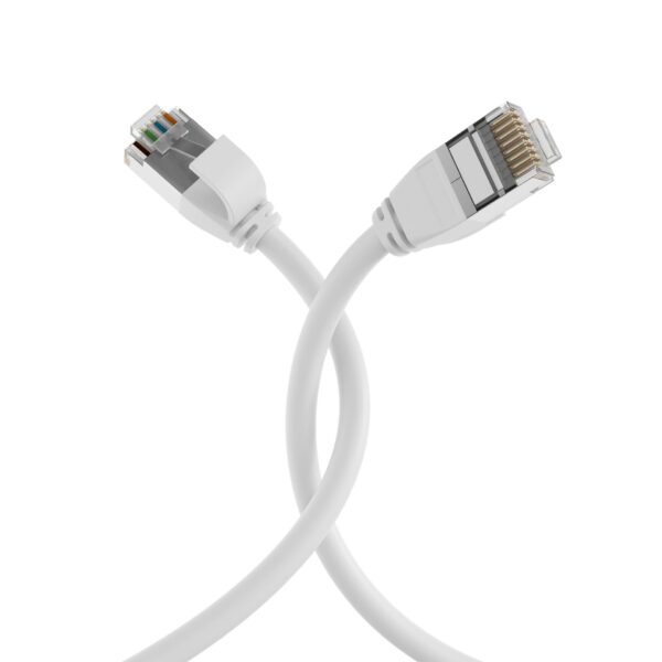 Cavo di Rete Patch in Rame Cat.6A U/FTP TPE 4mm Ultraflex Bianco 0,25m - immagine 4
