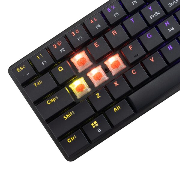 Tastiera Gaming USB-C™ 62 Tasti con Retroilluminazione LED RGB e 19 Effetti Luce - immagine 4