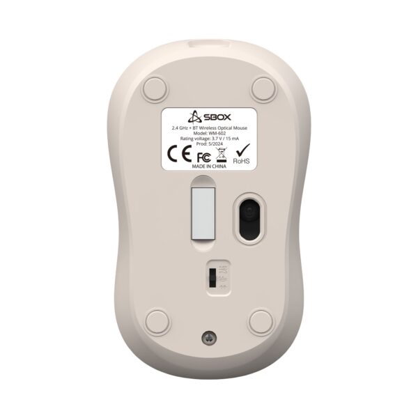 Mouse Wireless 1600dpi WM-602BK Beige - immagine 4