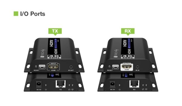 Extender HDMI 4K@60Hz con IR su Cavo Cat.6 fino a 120m - immagine 4