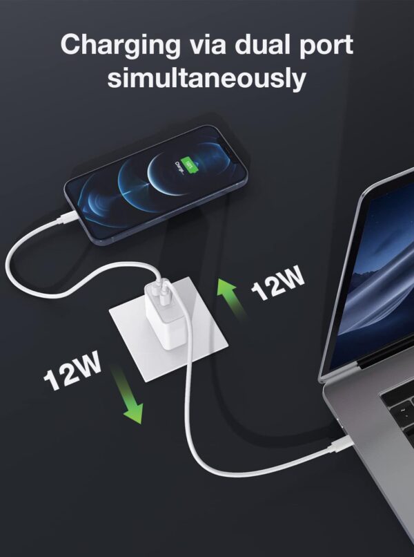 Caricatore Alimentatore 2x USB-A 12W da Muro - immagine 4