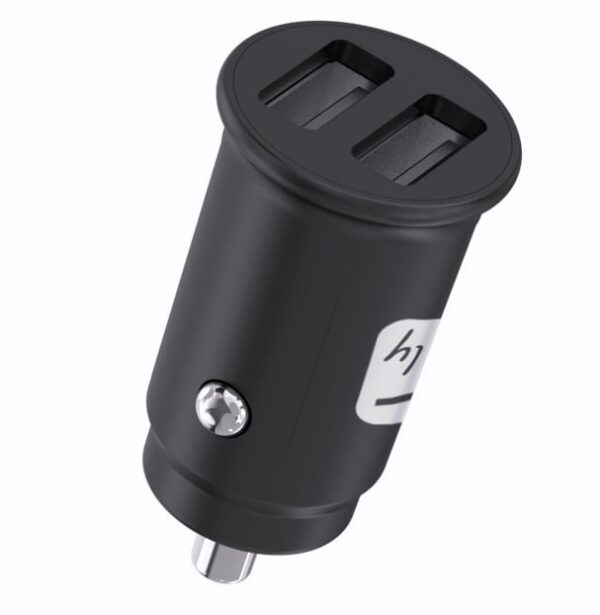 Mini Caricatore da Auto 2 Porte USB-A 5V/2.4A Nero - immagine 4