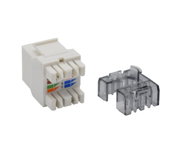 Frutto Keystone RJ45 Cat.6 UTP 180° Toolless Bianco - immagine 4