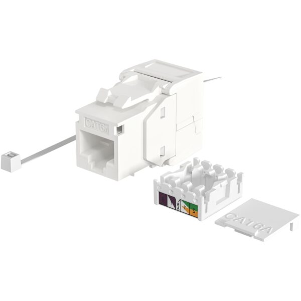 Frutto Keystone Cat.6A UTP Bianco con tappo antipolvere - immagine 3