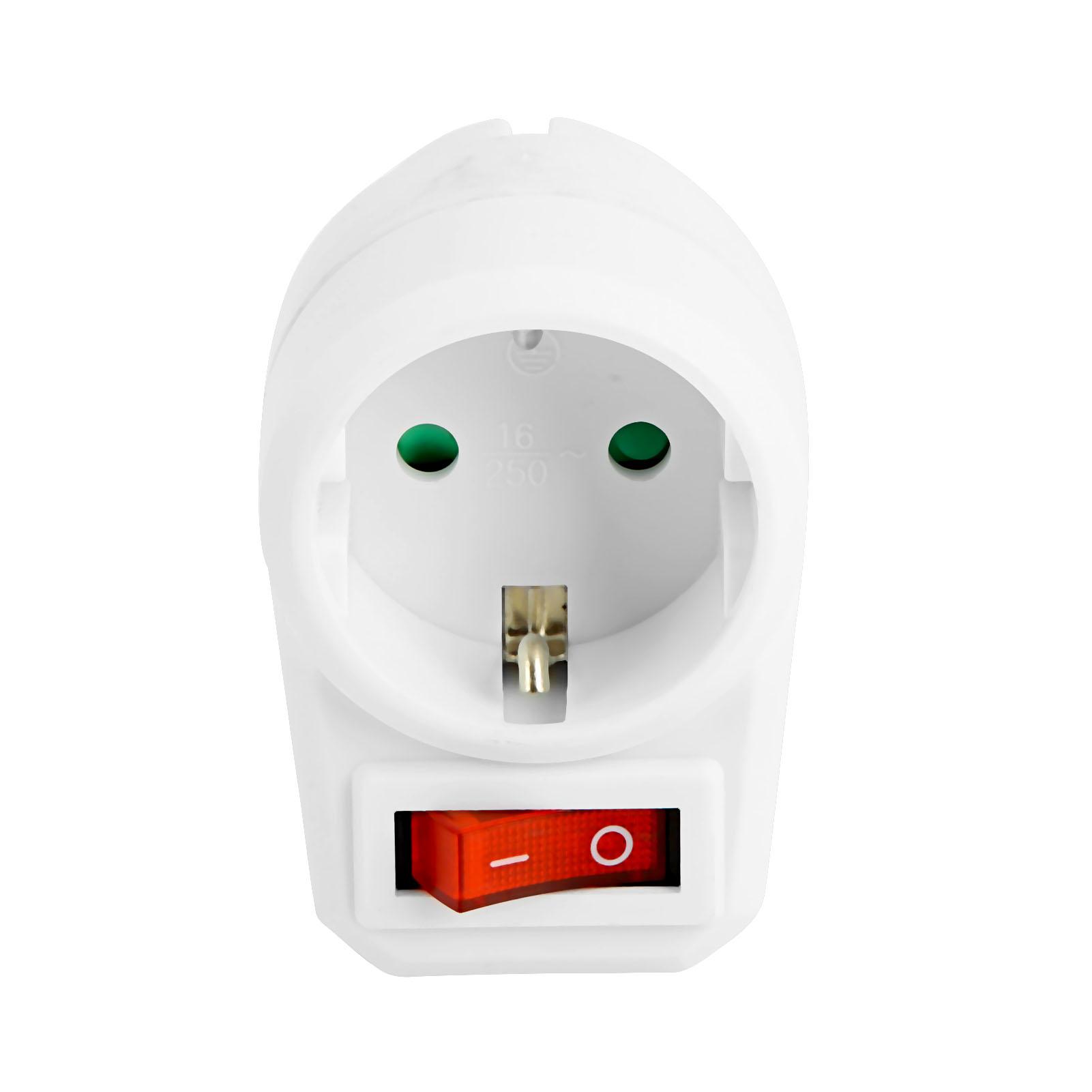 Adattatore con Presa Schuko CEE 7/4 con Interruttore Bianco - immagine 4