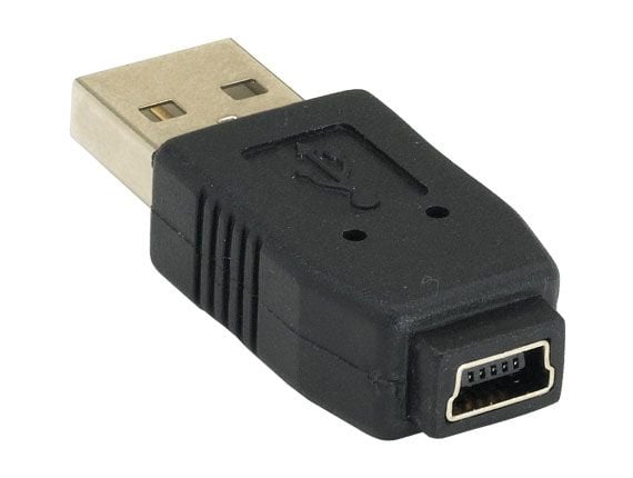 Adattatore Convertitore USB A Maschio a Mini B Femmina Nero - immagine 3