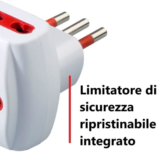Adattatore Triplo Spina 2P+T Presa Bipasso 2P+T - immagine 4