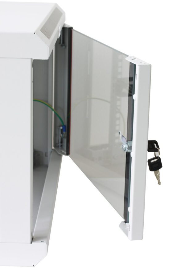 Armadio Rack 19'' a muro 12 unità sezione unica prof. 600mm Grigio - immagine 3