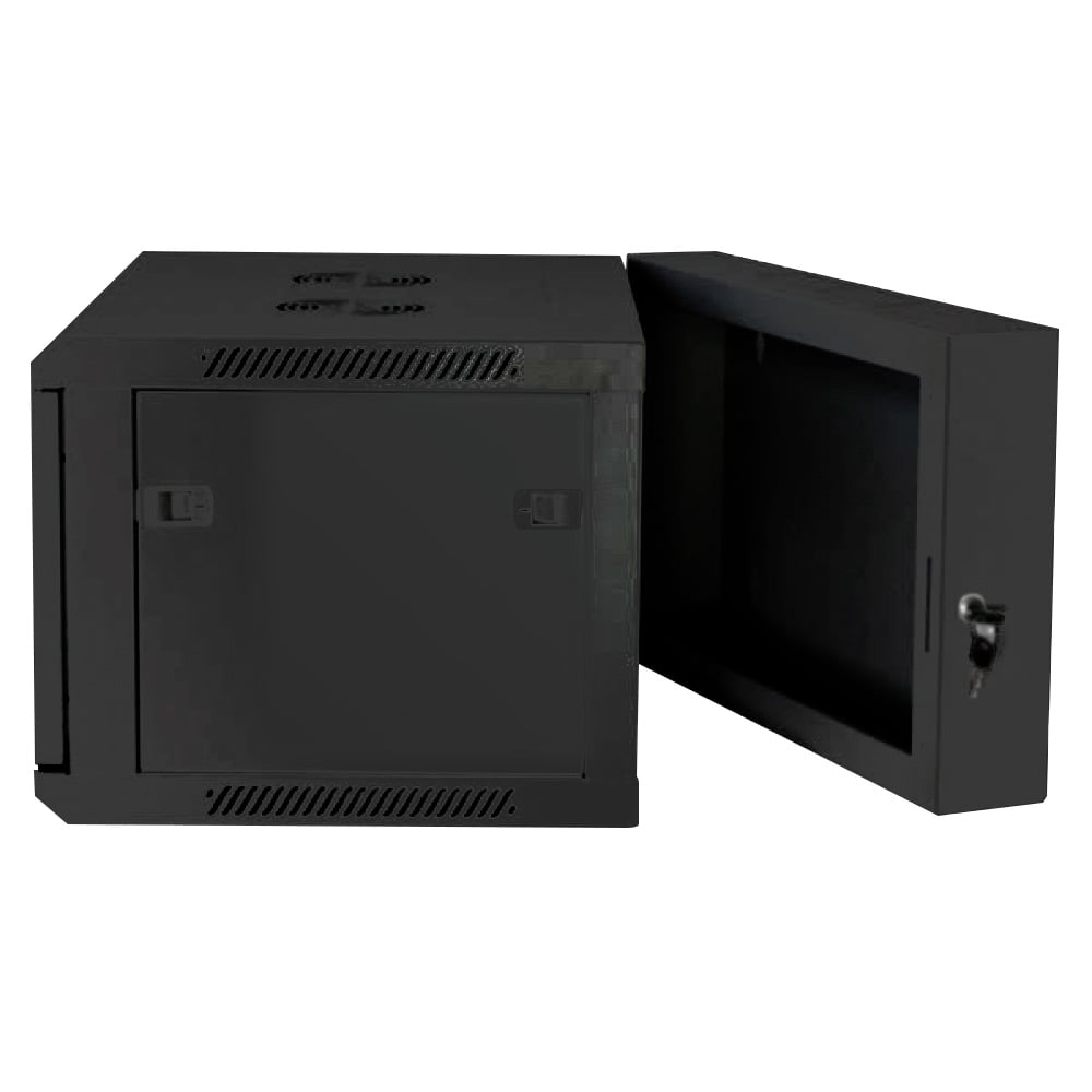 Armadio Rack 19'' a muro 9 unità due sezioni Nero - immagine 4