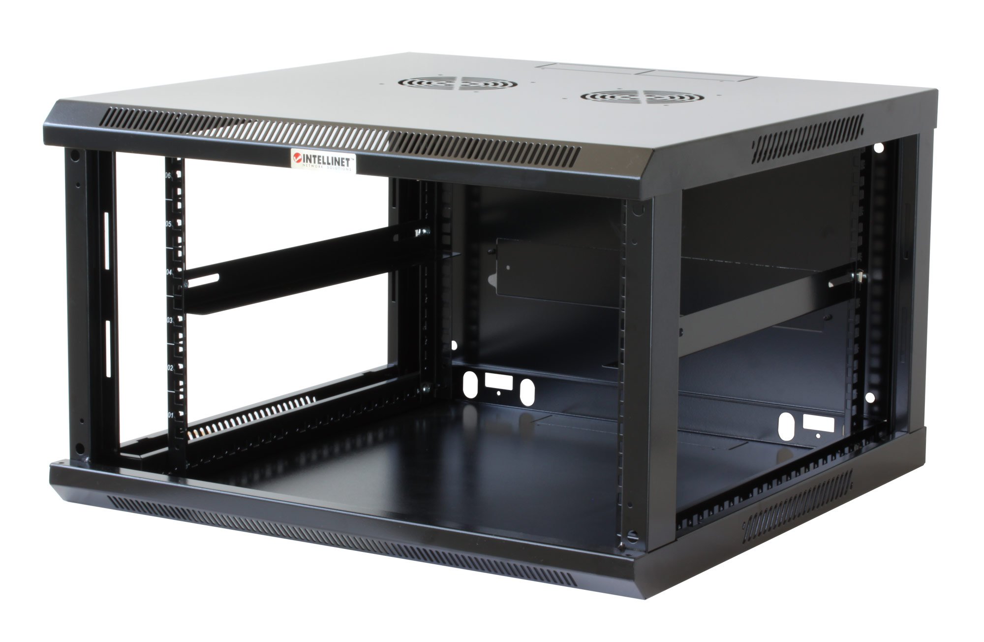 Armadio Rack 19'' a muro 9 unità sezione unica prof. 600mm Nero - immagine 5