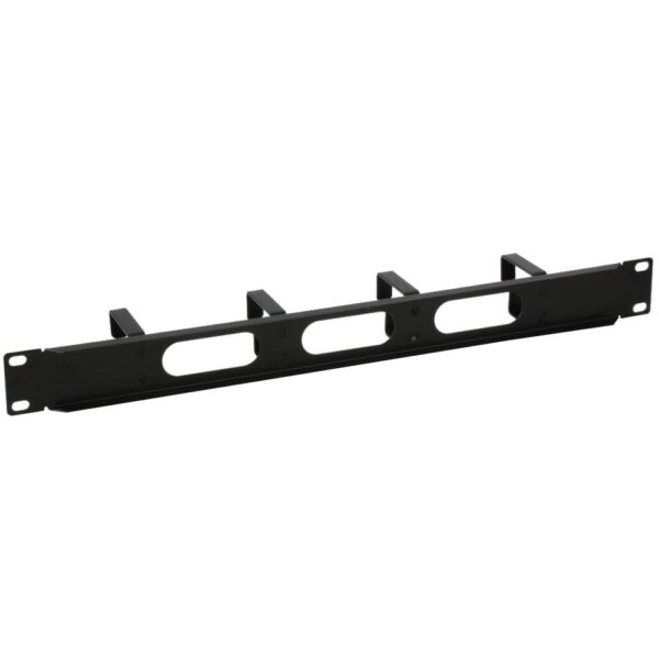 Pannello Passacavi 4 Anelli Corti in Metallo 3 Fori 1U Nero - immagine 3