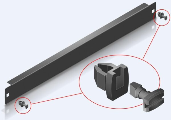 Pannello Cieco Toolless 2 Clip per Armadi Rack 19'' 1U Nero - immagine 4