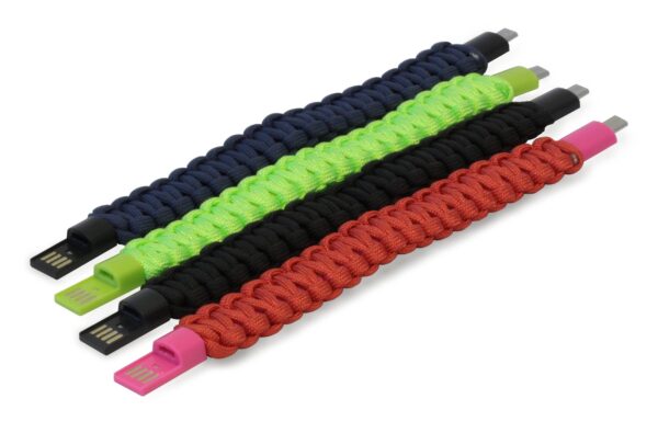 Bracciale Paracord con Micro USB Rosso - immagine 4