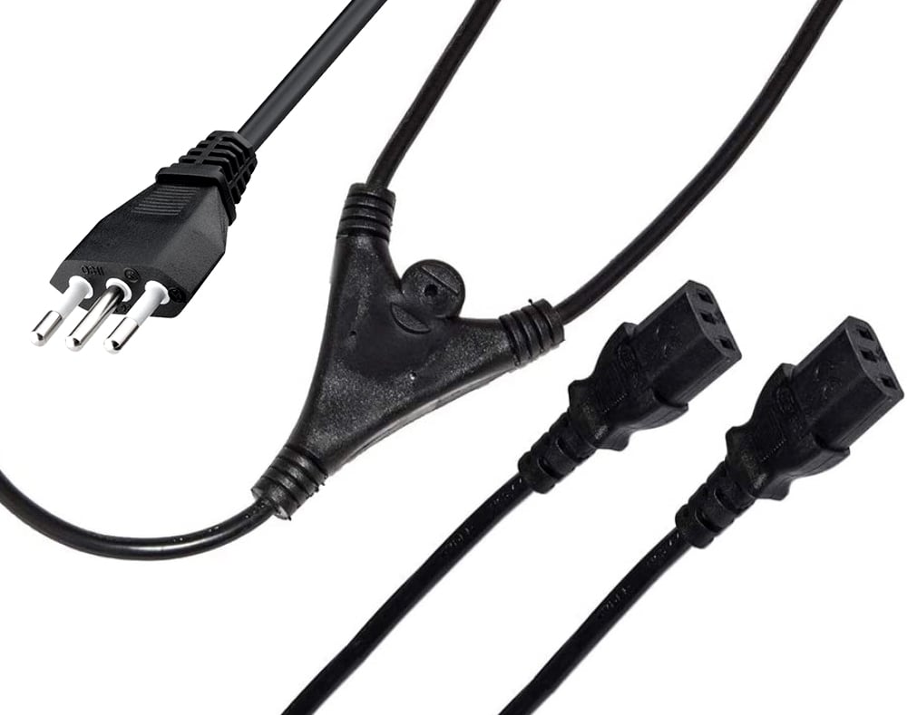 Cavo alimentazione 2 C13 (F) a italiana 1,8 mt nero - immagine 4