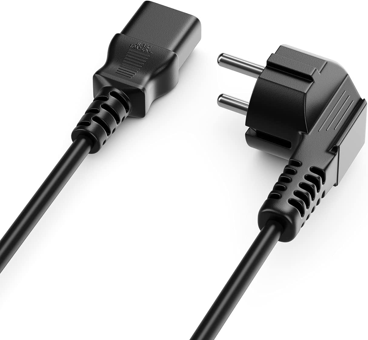 Cavo alimentazione C13 F a Schuko angolato 1m nero - immagine 3