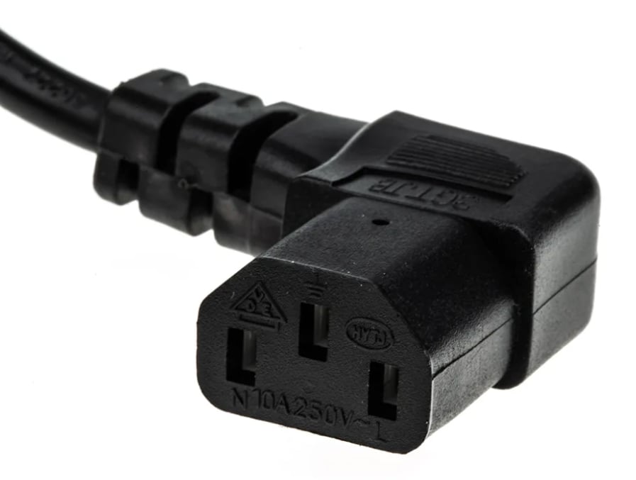 Cavo alimentazione C13 F angolato a spina italiana 1,8 mt nero - immagine 3