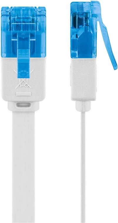 Cavo di rete Patch piatto in Rame Cat.6A U/UTP Bianco 2m - immagine 3