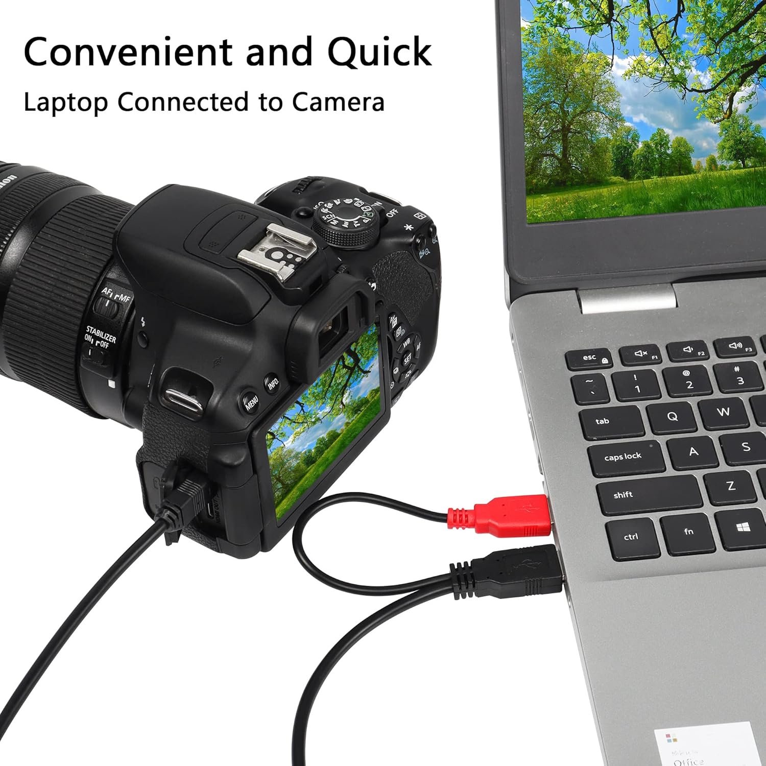 Cavo USB 2.0 ad Y 2xA maschio/mini B maschio 0,6 m - immagine 3