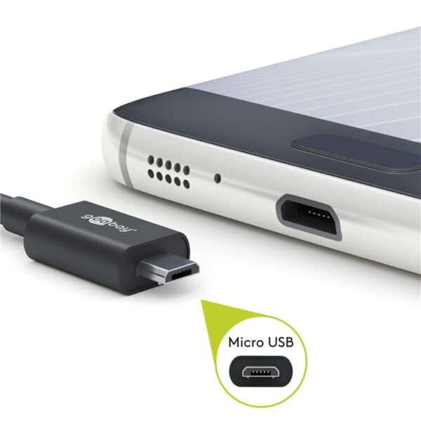 Cavo USB 2.0 Spiralato A maschio/microB 5 pin maschio 1m Nero - immagine 4