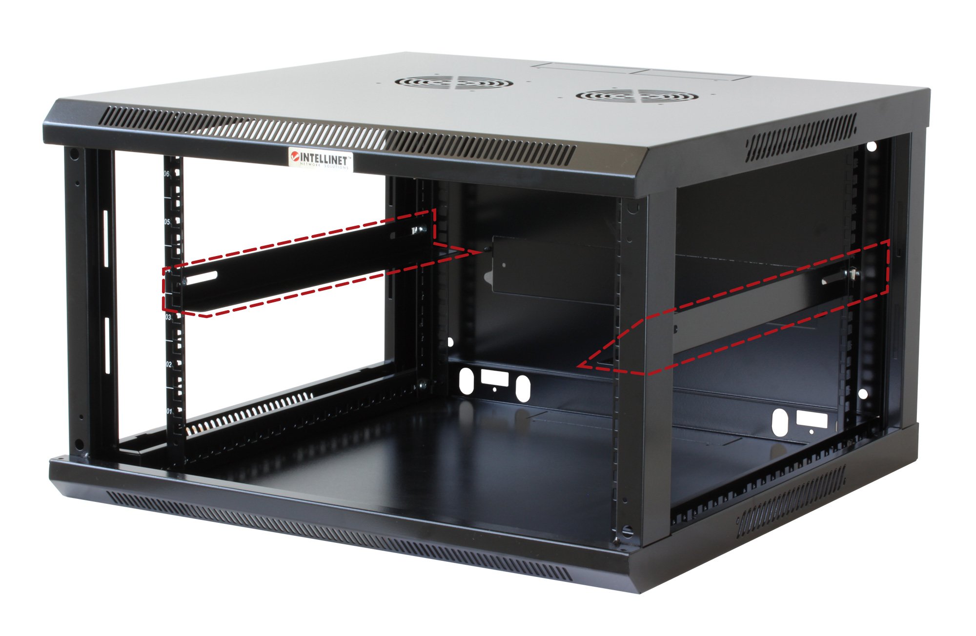 Coppia staffe a L Laterale per Rack 19'' a Muro Prof. 450mm Nero - immagine 4