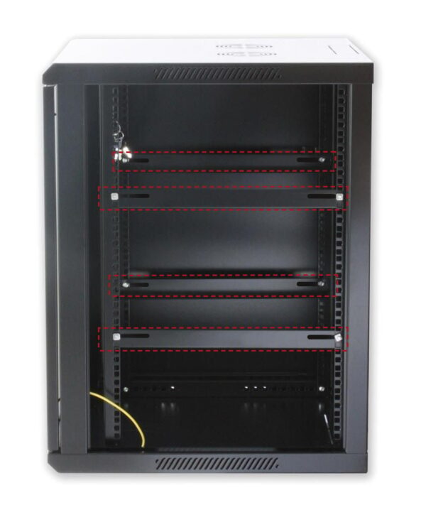 Coppia staffe a L Laterale per Rack 19'' a Muro Prof. 600mm Nero - immagine 4