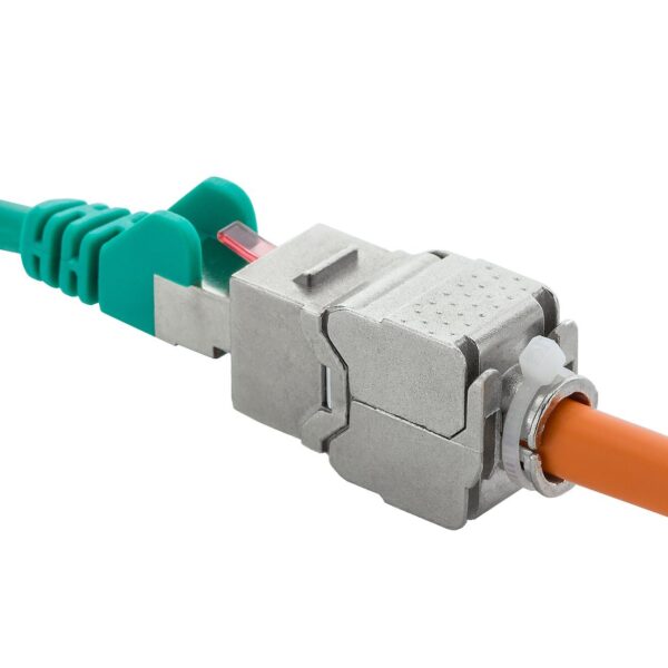 Frutto Keystone RJ45 Cat6A 10Gigabit STP 180° Tooless Slim - immagine 4