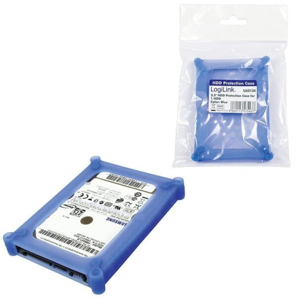 Scatola di Protezione per 1 HDD 2,5'' in Silicone Azzurro - immagine 4