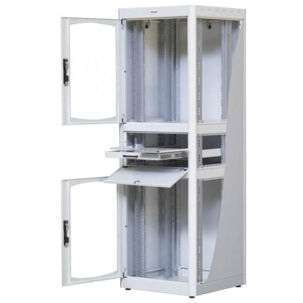 Armadio Rack 19'' 600x800 38U con Ripiano Tastiera Grigio - immagine 4