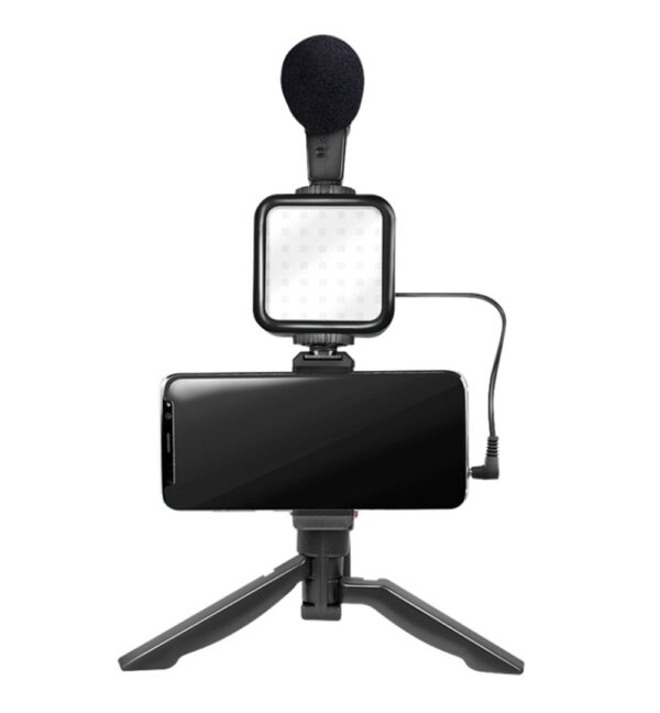 Kit Vlogger Treppiede per Smartphone 4,7''7'' con Luce LED e Microfono Direzionale - immagine 3
