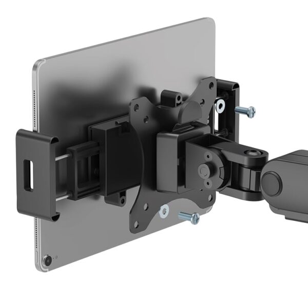 Supporto a Pinza VESA 75x75 per Smartphone e Tablet 4,7''-15'' 1kg max. Nero - immagine 4