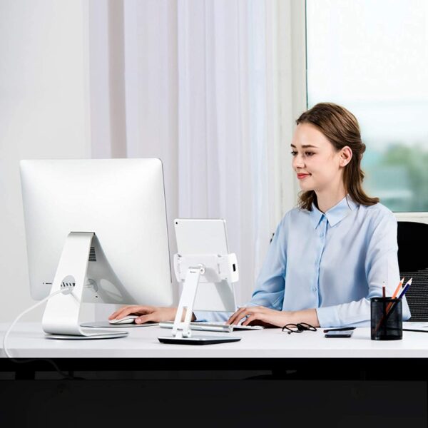 Base Girevole 360° Antiscivolo per Monitor Tablet Laptop in Alluminio - immagine 4