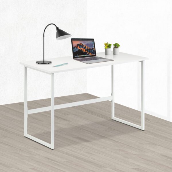 Scrivania per Computer dal Design Moderno per Casa e Ufficio Bianco - immagine 4
