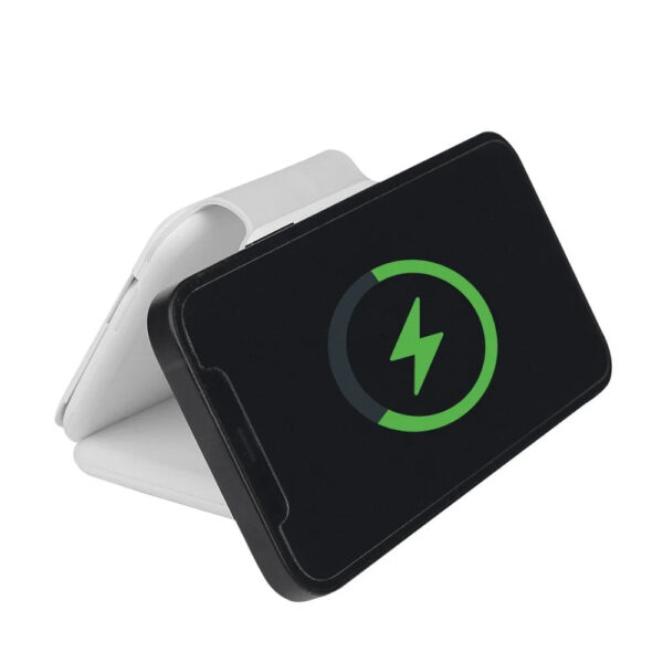 Stazione di Ricarica Wireless Qi Magnetica Pieghevole per Smartphone e Smartwatch - immagine 4