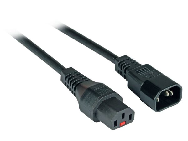 Cavo Prolunga C14 180° a C13 180° con Blocco IEC 3 metri - immagine 3