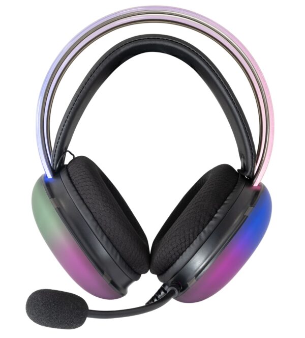 Cuffia Gaming Stereo con Microfono e Illuminazione RGB su Cuffie e Archetto Nero FIREFLY - immagine 4