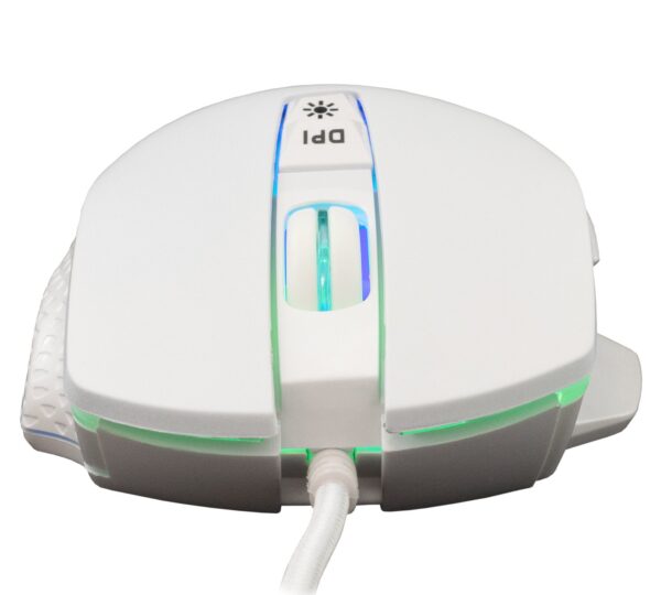 Mouse Ottico Gaming LED RGB con Cavo USB 6400 dpi Bianco, GARETH - immagine 4